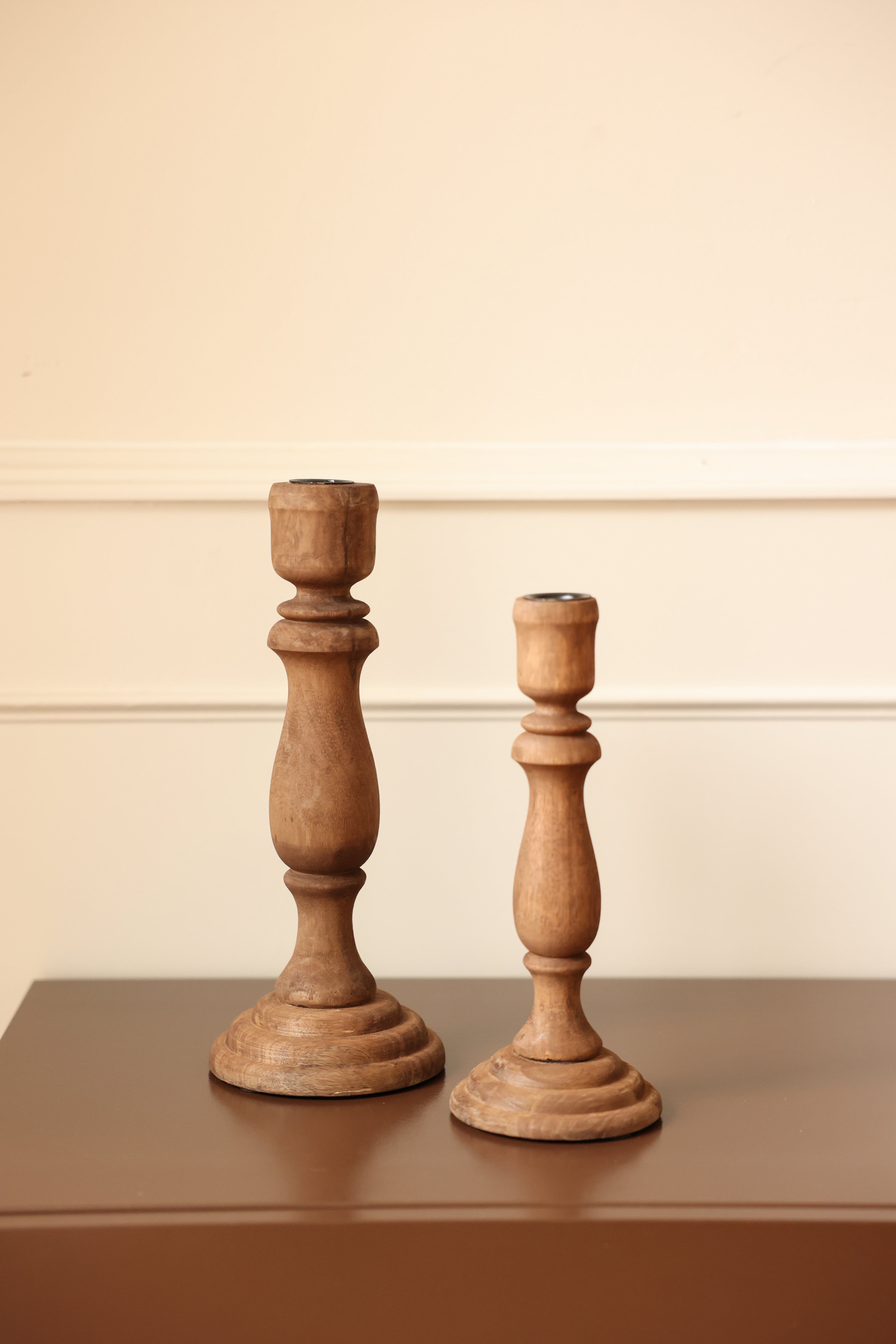 By Moos houten kandelaar