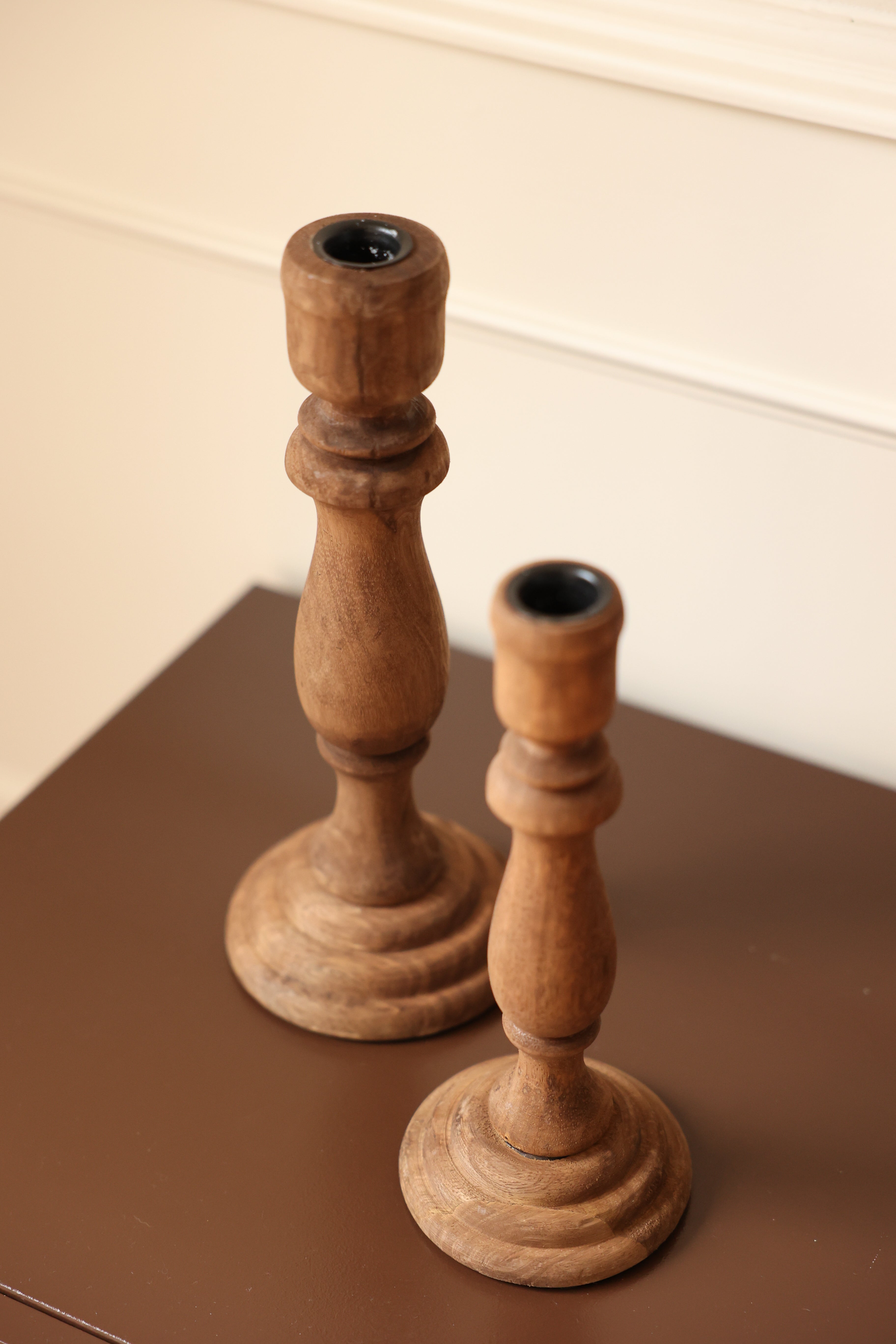 By Moos houten kandelaar